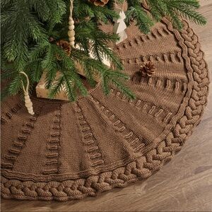 Brown Knitted Christmas Tree Skirt